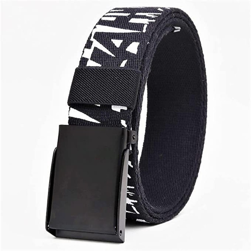 Grey Canvas Belt-Matte Black Belt Buckle