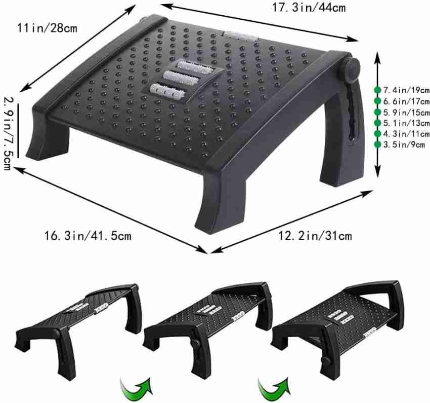 Adjustable Height Foot Rest Under Desk at Work - 6 Height Sturdy Office  Footrest