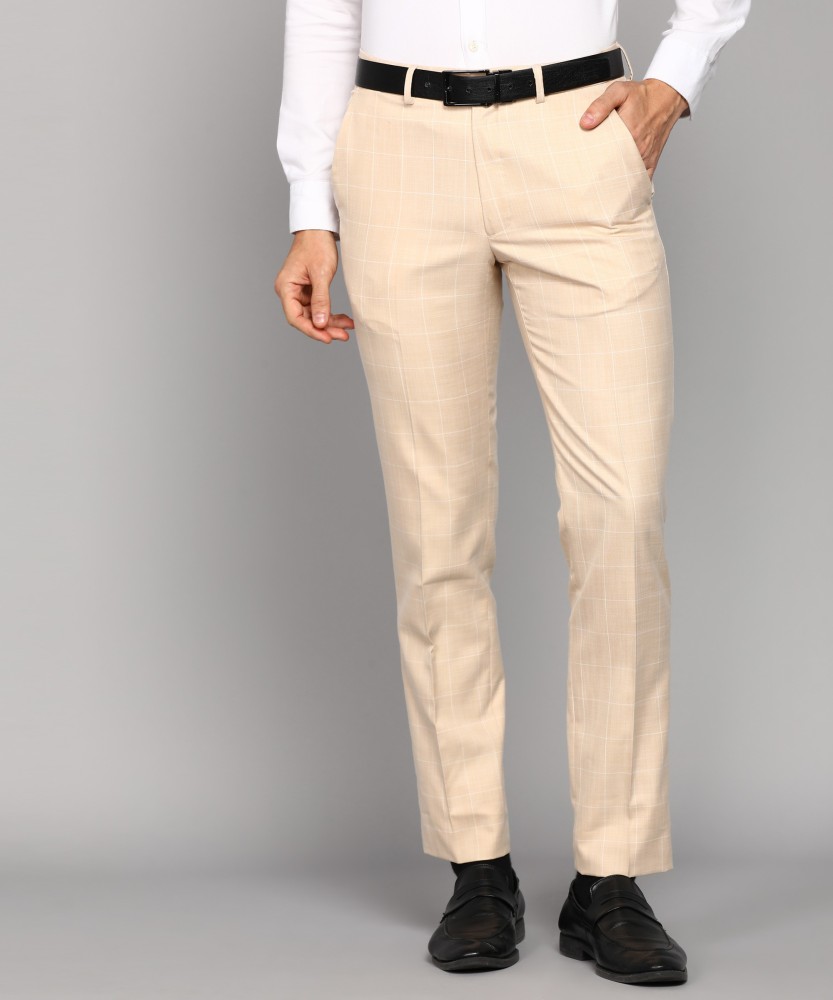 Buy InZone Cream Color Check Print Formal Trouser for Mens  Boys10190  32 at Amazonin
