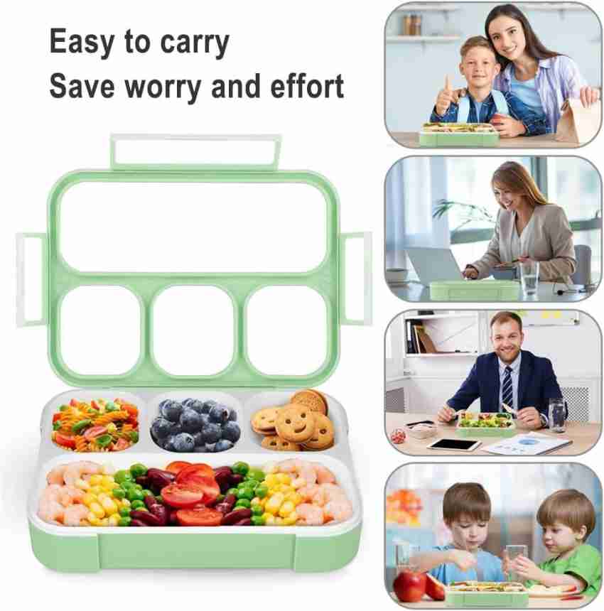 Eazy Kids - 2 Compartment Lunch Box w/ Utensils 1100ml - Purple