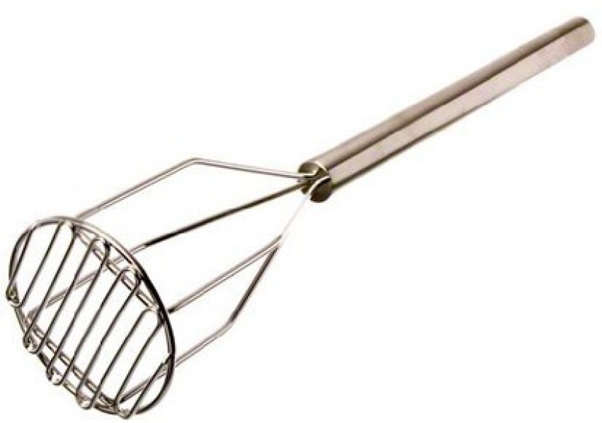 Tablecraft 24 Stainless Steel Round-Faced Potato/Bean Masher 4424