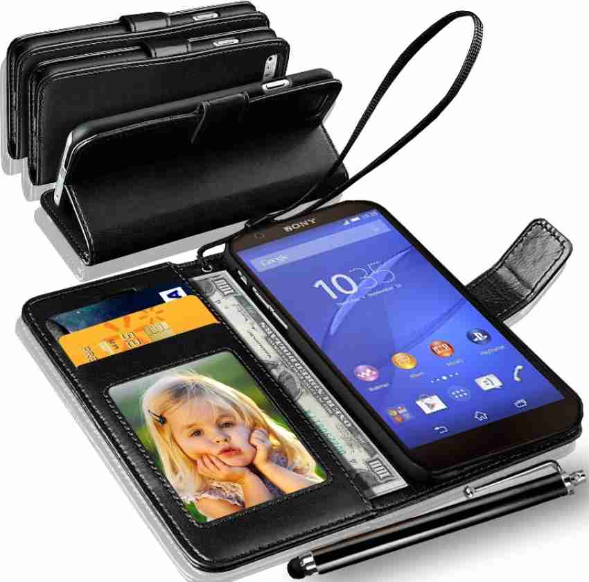N+India Xperia Z3 Compact Wallet Case Cover With Touch Stylus Pen Black Accessory Price in India - Buy Sony Xperia Z3 Compact Wallet Case Cover Touch Stylus Pen