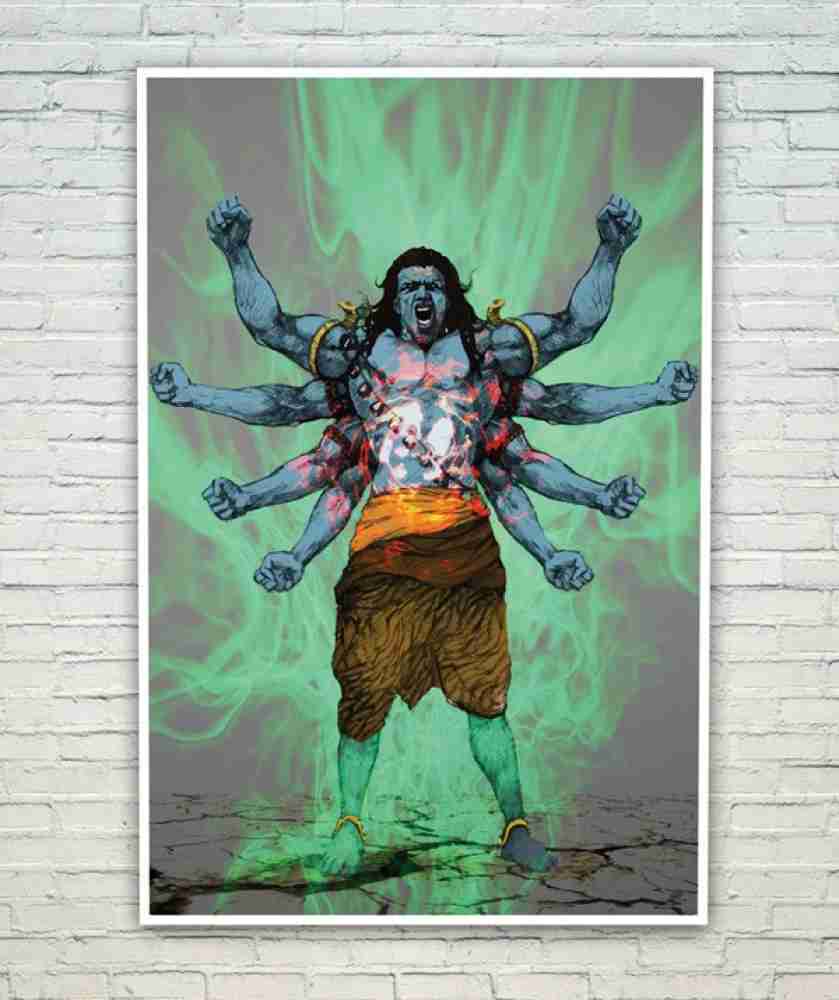 Furious Shiva Art Poster Paper Print - Religious posters in India ...