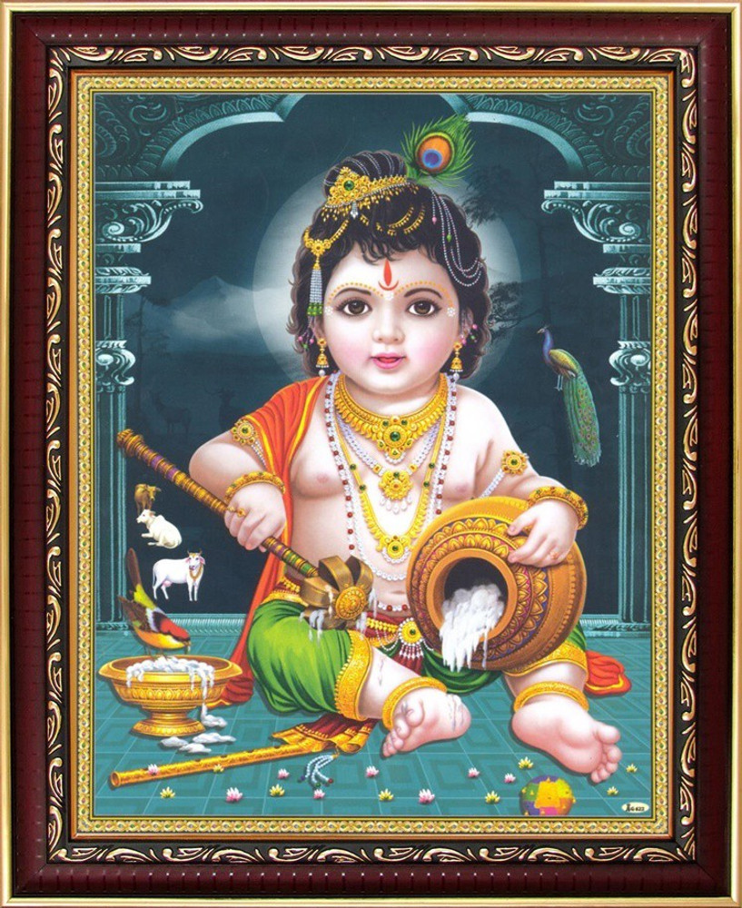 Lord Krishna / Baby Krishna / Bal Gopal Poster Paper Print - Art ...