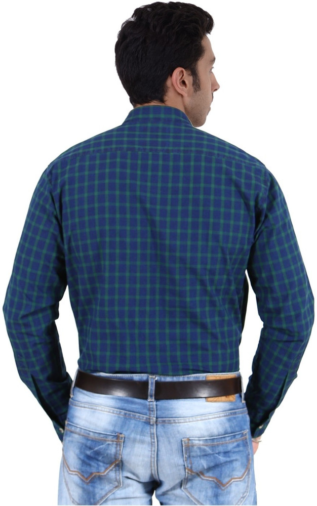 SPORTKING Men Checkered Casual Blue 