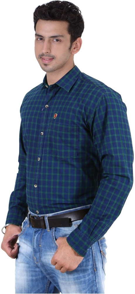 SPORTKING Men Checkered Casual Blue 