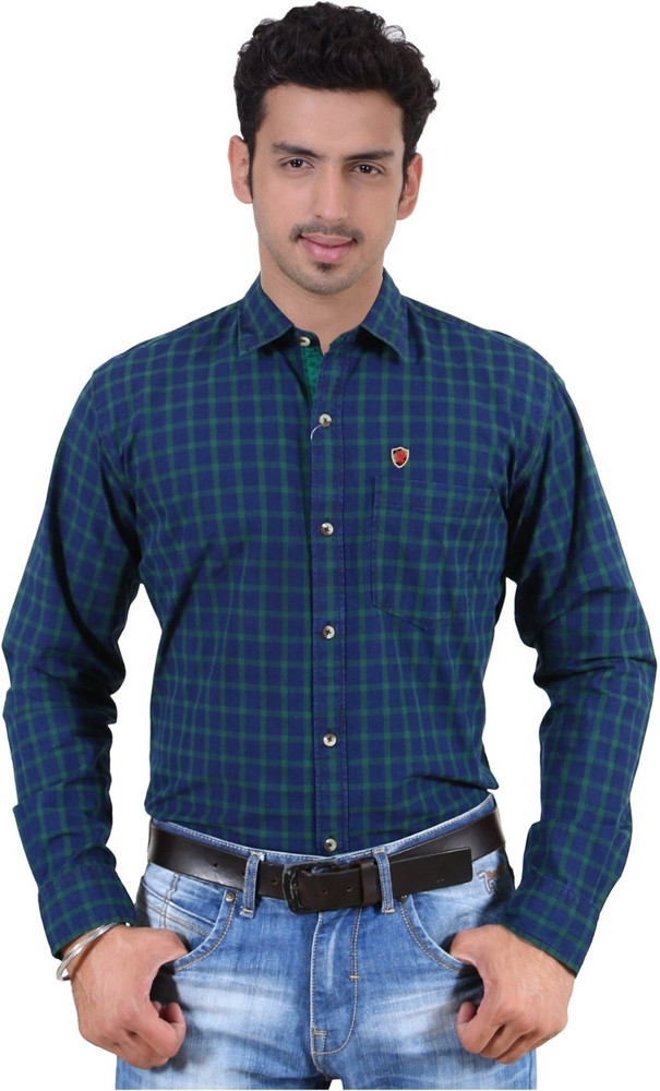 SPORTKING Men Checkered Casual Blue 