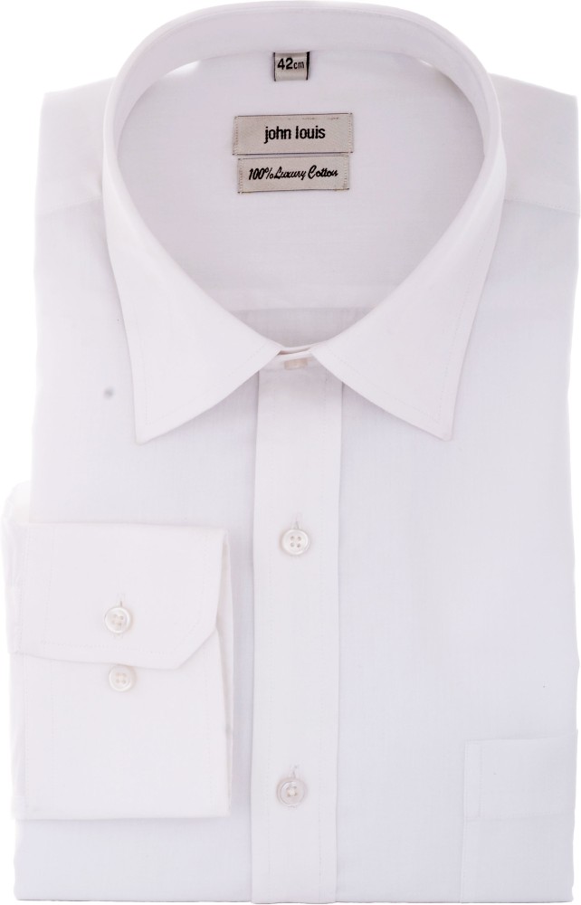 Buy White JOHN LOUIS Men Solid Formal White Shirt Online at Best