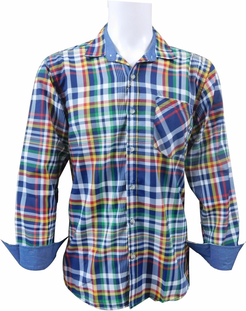 Buy John Louis Men's Cotton Slim Fit Shirts, XL(Multicolour) at