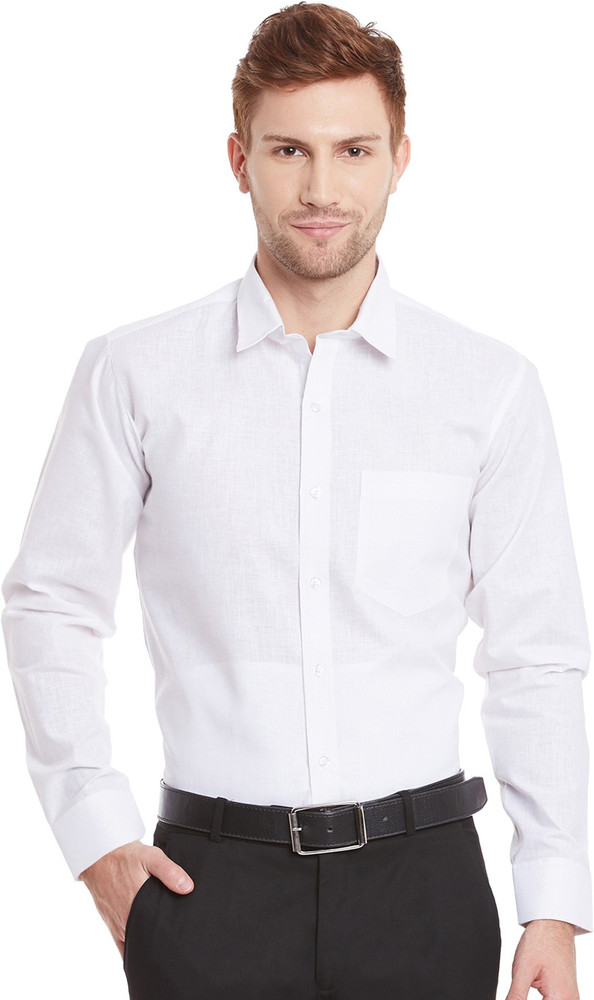 English Navy Men Solid Formal White 