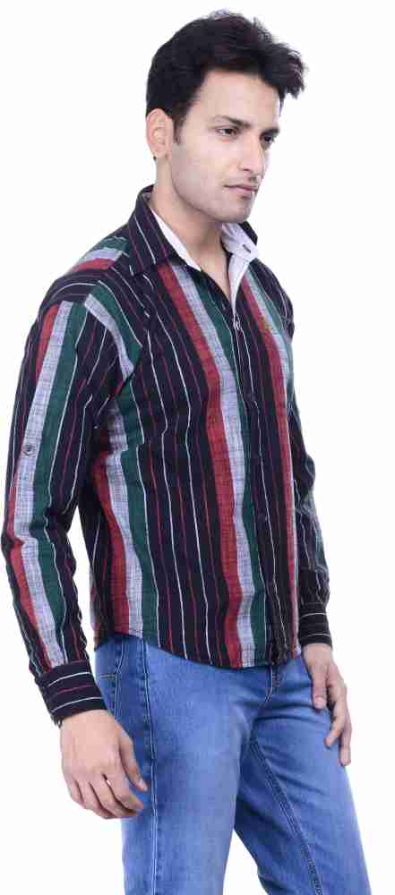 yankee Men Striped Casual Red, Green, Grey Shirt - Buy Red, Green, Grey  yankee Men Striped Casual Red, Green, Grey Shirt Online at Best Prices in  India