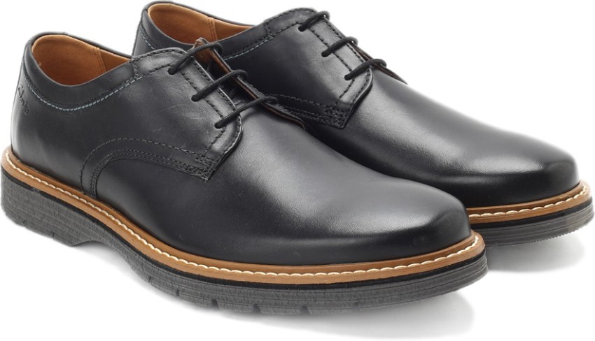 CLARKS Newkirk Plain Men Leather Lace shoes For Men - Buy BLACK Color CLARKS Newkirk Plain Men Leather Up shoes For Men Online at Best Price - Shop