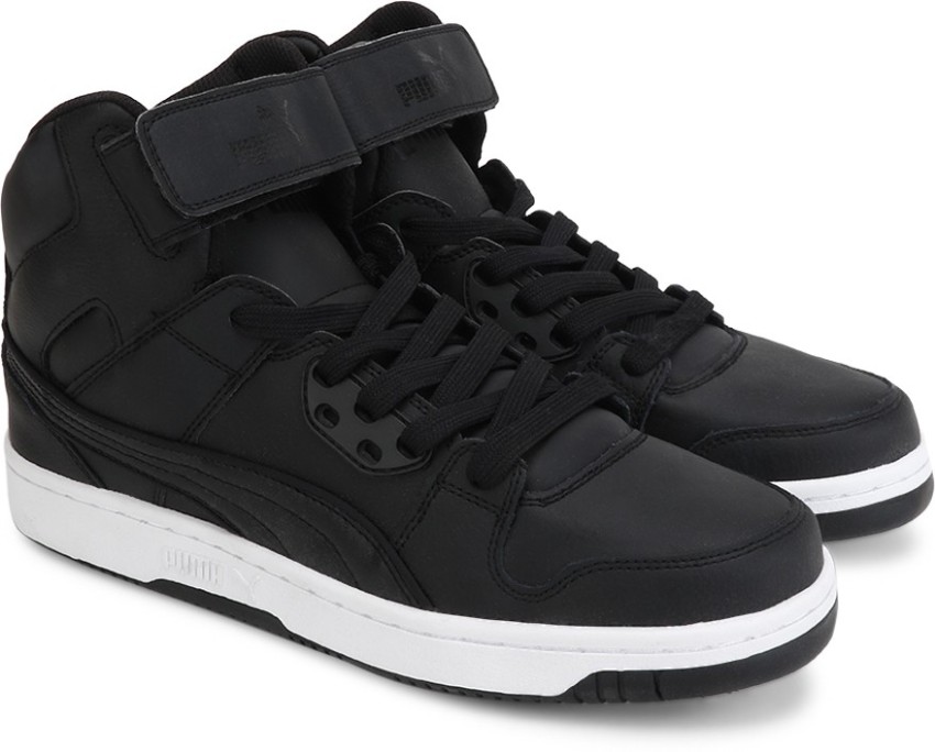 puma black high ankle sneakers