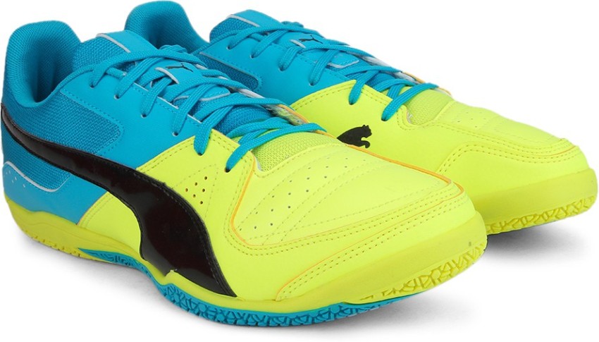 PUMA Gavetto Sala Badminton Shoes Men - Buy safety yellow-black-atomic blue Color PUMA Gavetto Sala Badminton Shoes For Men Online at Best Price - Shop Online for Footwears in India