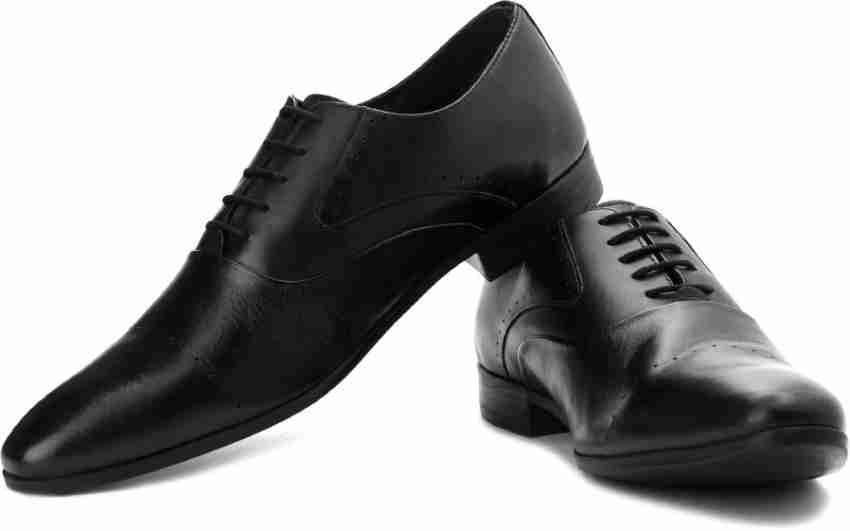 Louis Philippe Men's Black Derby Shoes