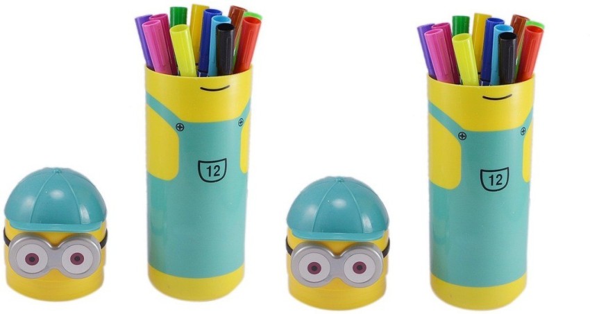 Buy Paper Moon Cute Minions Cartoon Character Sketch Pens Box With 12  Colored Pens for Kids  Multicolor Online at Best Prices in India  JioMart