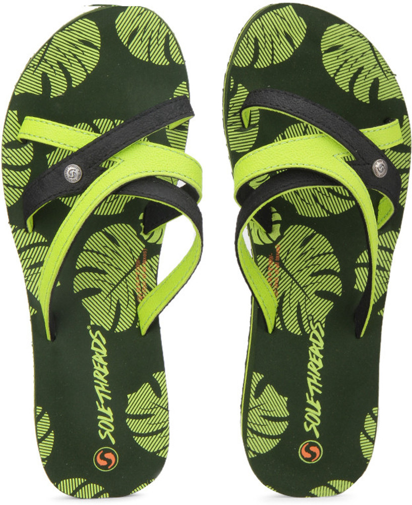 Sole Threads Women Coco Women Flip Flops Buy Olive Lime Color