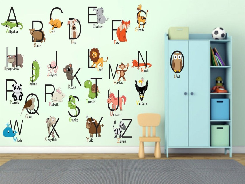 rawpockets 1 cm ABCD Cartoon Animals Name Wall Sticker Self Adhesive  Sticker Price in India - Buy rawpockets 1 cm ABCD Cartoon Animals Name Wall  Sticker Self Adhesive Sticker online at 