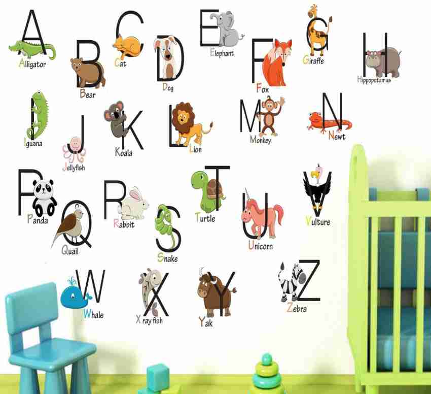 rawpockets 1 cm ABCD Cartoon Animals Name Wall Sticker Self Adhesive  Sticker Price in India - Buy rawpockets 1 cm ABCD Cartoon Animals Name Wall  Sticker Self Adhesive Sticker online at 