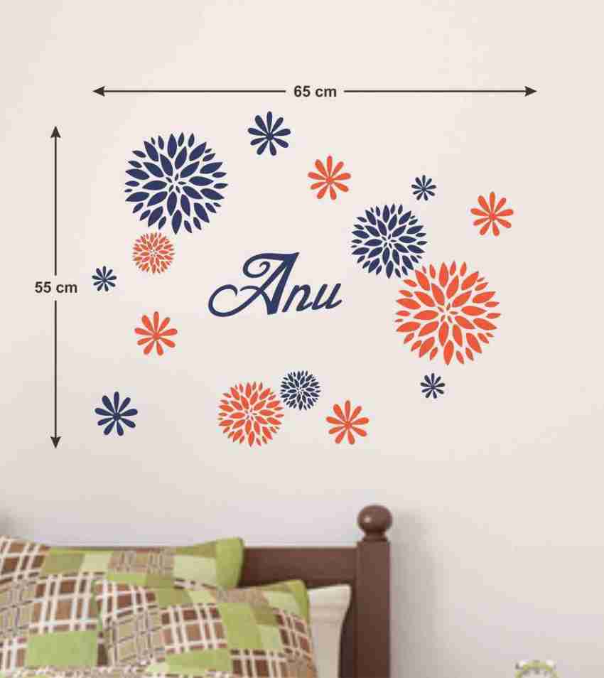 Aquire 65 cm Anu Personalized Name Floral Wall Stickers Self ...