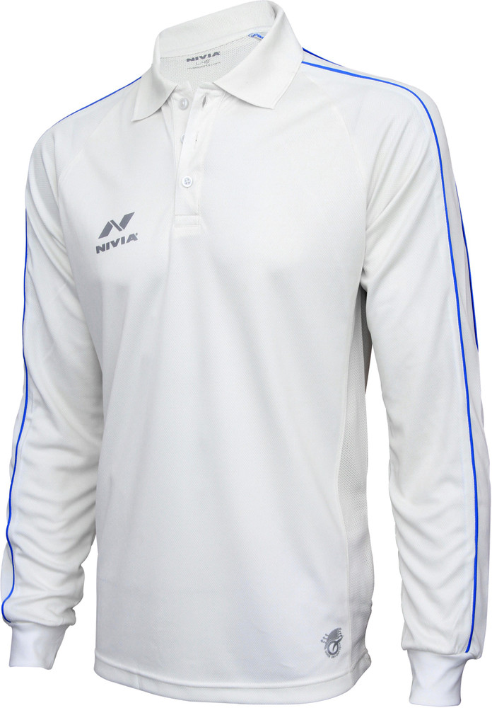 NIVIA Solid Men Polo Neck White T-Shirt 