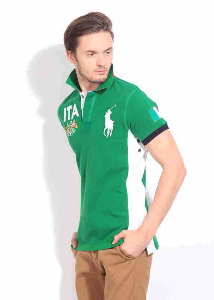 Polo Ralph Lauren Printed Men Polo Neck Green T-Shirt - Buy Green Polo  Ralph Lauren Printed Men Polo Neck Green T-Shirt Online at Best Prices in  India 