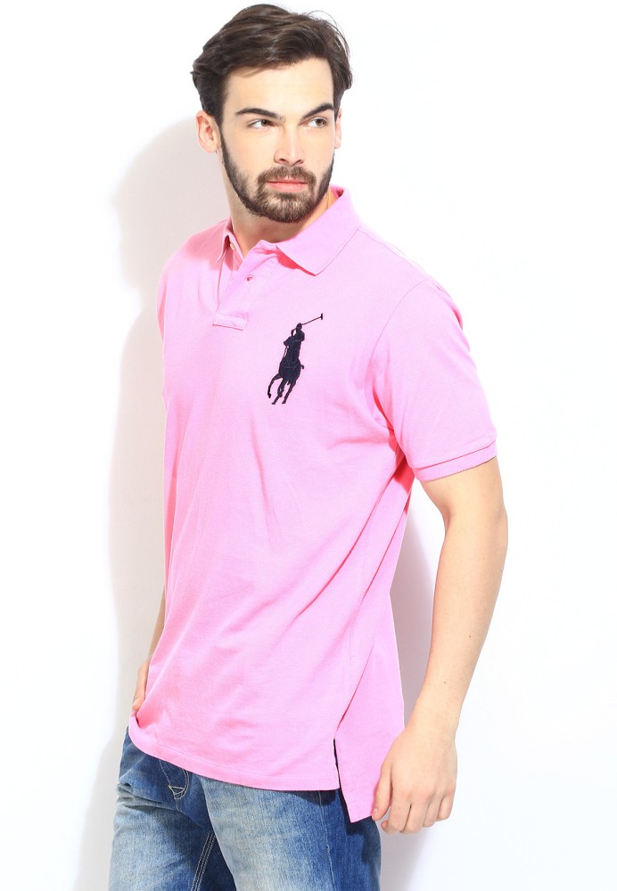 Polo Ralph Lauren Solid Men Polo Neck Pink T-Shirt - Buy Pink Polo