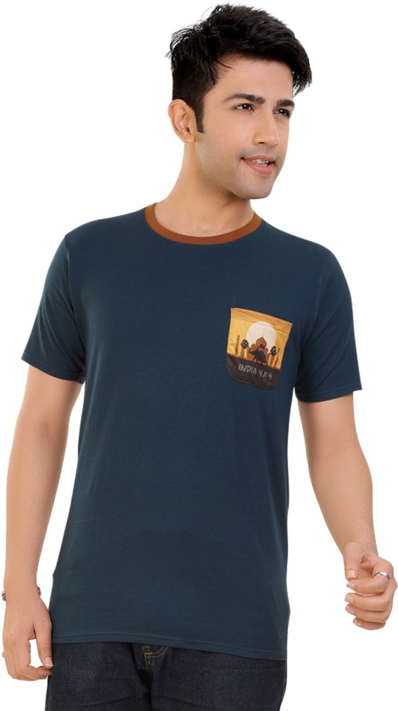 TANTRA Solid Round Neck Dark Blue T-Shirt - Buy Moroccon Blue TANTRA Men Round Neck Dark T-Shirt Online at Best Prices in India | Flipkart.com