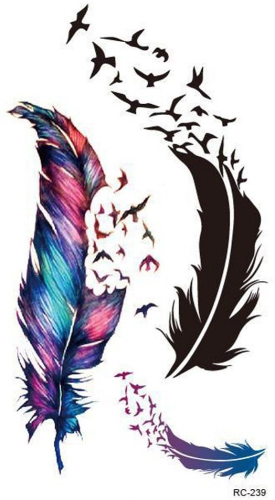 feather tattoo freetoedit  Feather Breaking Into Birds Tattoo HD Png  Download  Transparent Png Image  PNGitem