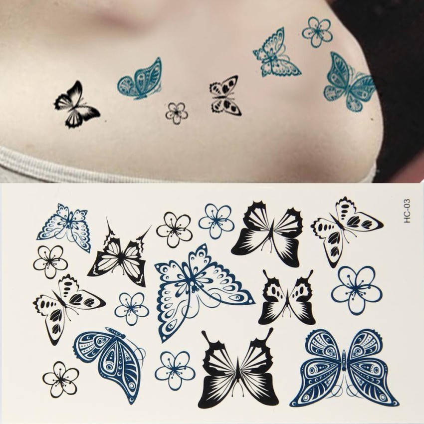 Ooopsiun Butterfly Tattoos for Kids Women  120 Pcs Cute hand drawing  Colorful Art Butterfly Temporary Tattoos Butterfly Party Favors   Amazonin Beauty