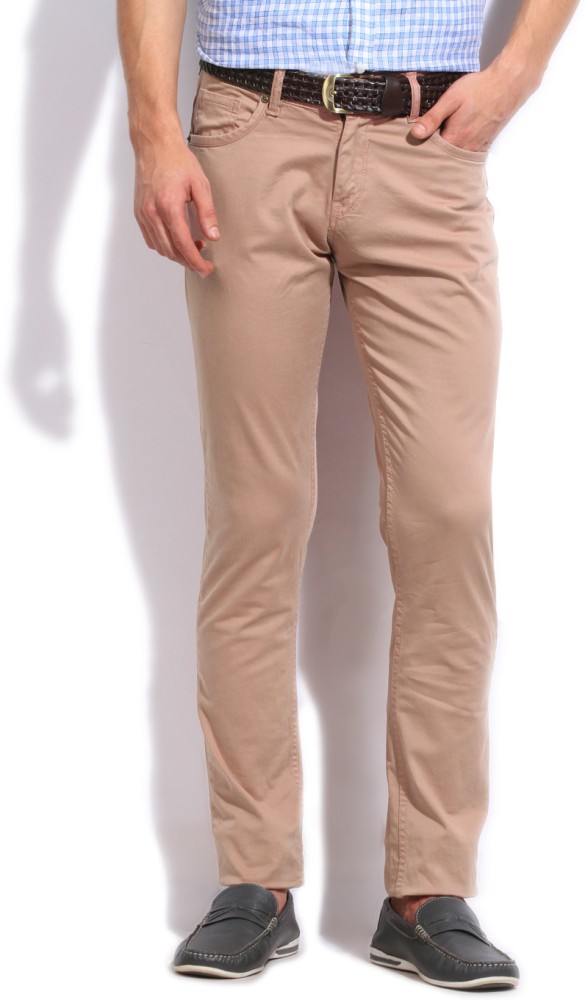 Buy Spykar Dusty Peach Cotton Slim Fit Regular Length Trousers For Men  Online at Best Prices in India  JioMart