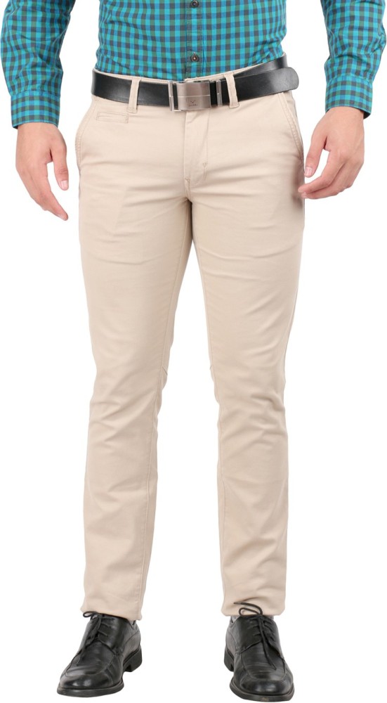 OXEMBERG Slim Fit Men Cream Trousers  Buy Cream OXEMBERG Slim Fit Men  Cream Trousers Online at Best Prices in India  Flipkartcom