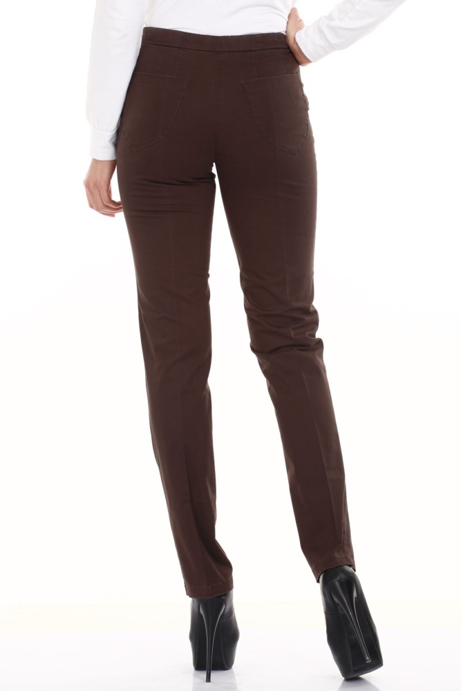 Chocolate Brown Velvet flatfront Women Trousers  Sumissura