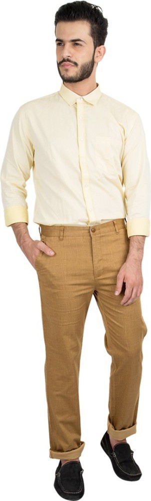British Club Slim Fit Men Beige Trousers  Buy Khaki British Club Slim Fit  Men Beige Trousers Online at Best Prices in India  Flipkartcom