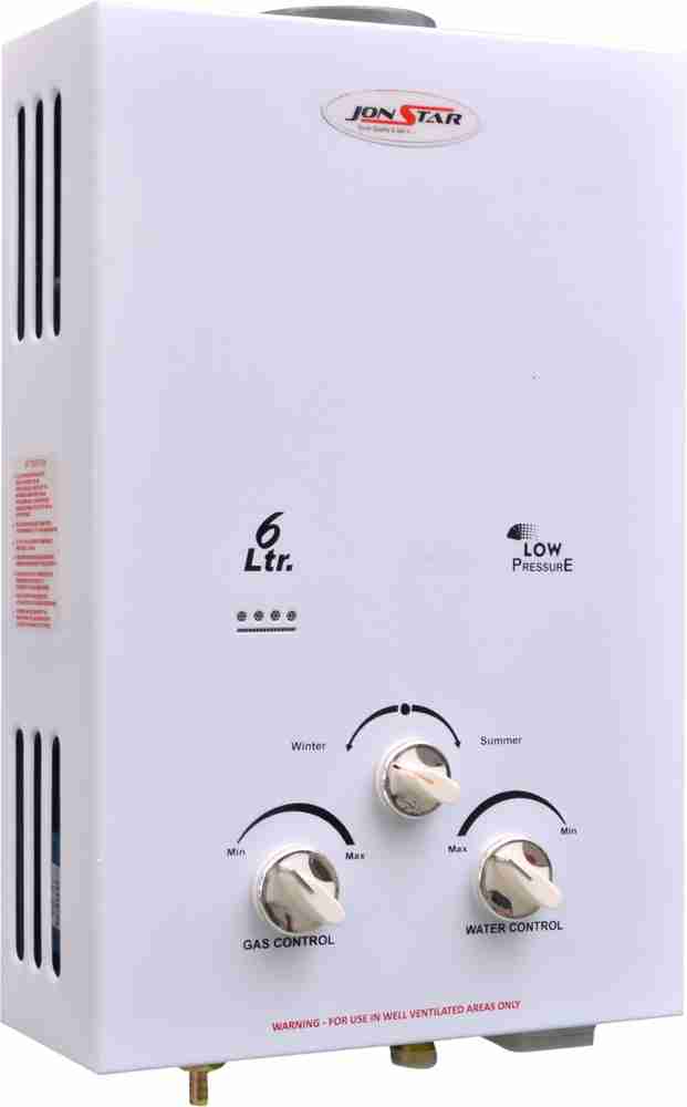 Jonstar 6 L Gas Water Geyser (Jonstar 6 L Gas Water Geyser, White) Price in  India - Buy Jonstar 6 L Gas Water Geyser (Jonstar 6 L Gas Water Geyser,  White) online at Flipkart.com