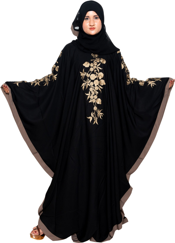 aK collection New Design Burkha Nida Fabric Beautiful Flower Design  Polyester Abaya With Hijab Price in India - Buy aK collection New Design  Burkha Nida Fabric Beautiful Flower Design Polyester Abaya With