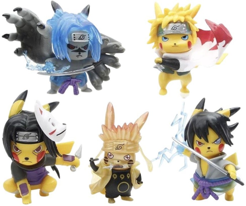 5 peças Uzumaki Naruto Anime Figuras Pikachu Cosplay Namikaze