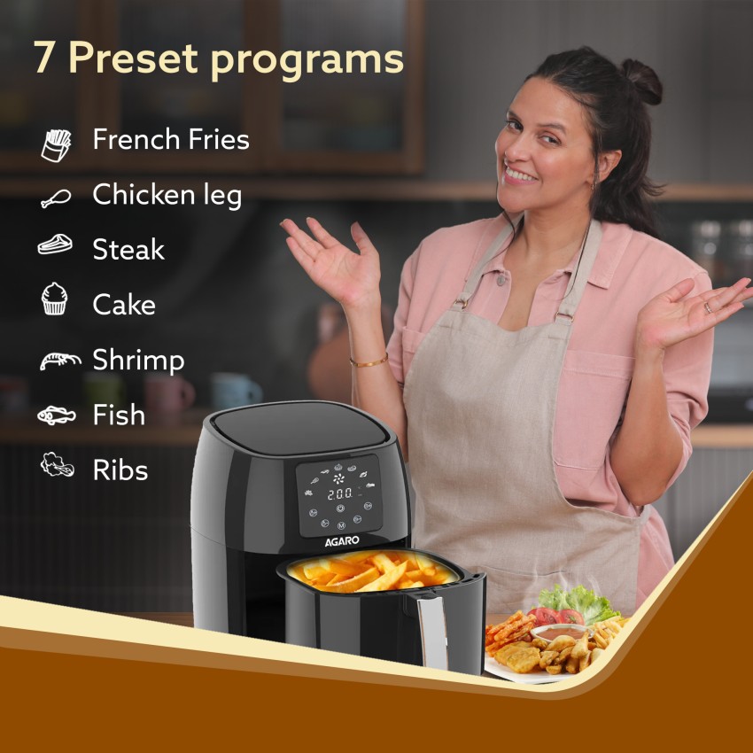 AGARO Sapphire Digital Air Fryer For Home, Electric Oven, 1400W