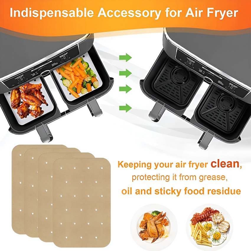  Air Fryer Liners for Dual Basket Air Fryer,90 Pcs