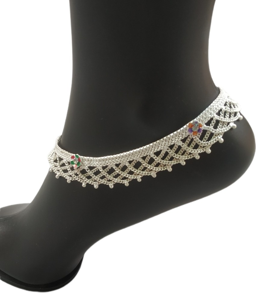 Drama queen fashion Gota Chandi Beautiful Jhalar Sadak Anklet ...