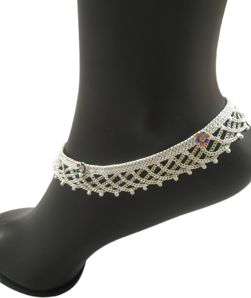 Drama queen fashion Gota Chandi Beautiful Jhalar Sadak Anklet ...