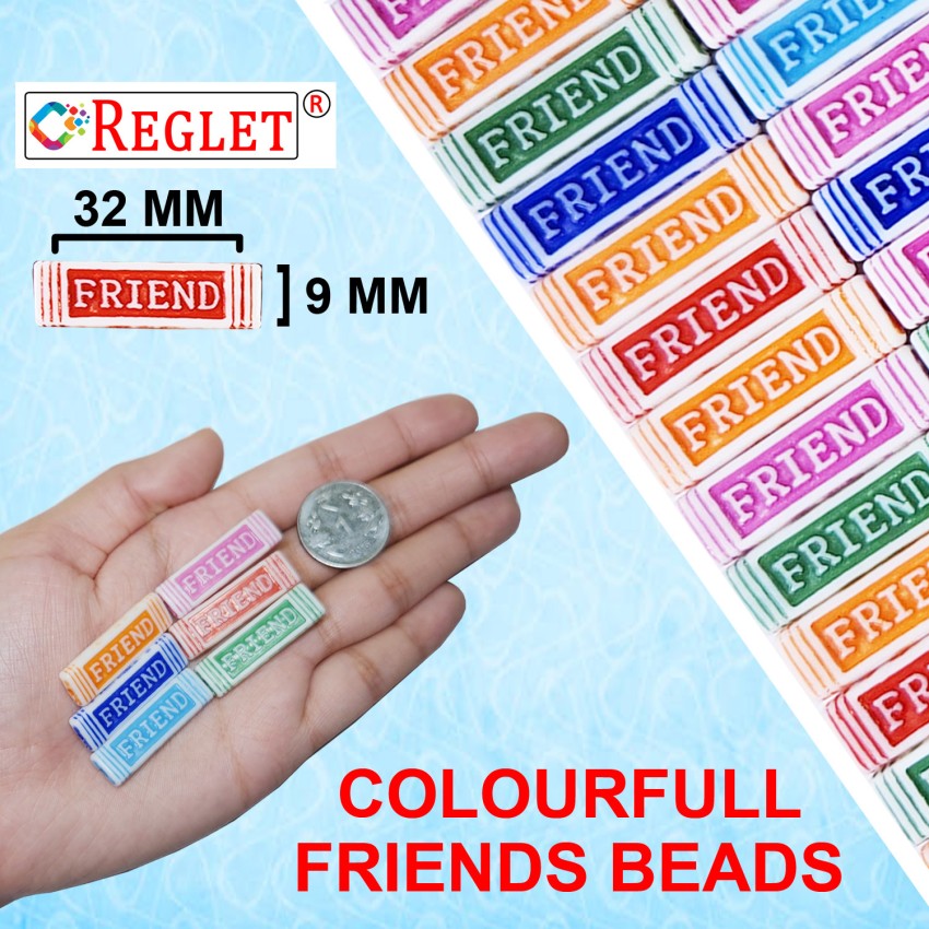 REGLET 650 Square Letter Beads & 65 Emojis for Craft Kit, Bracelet