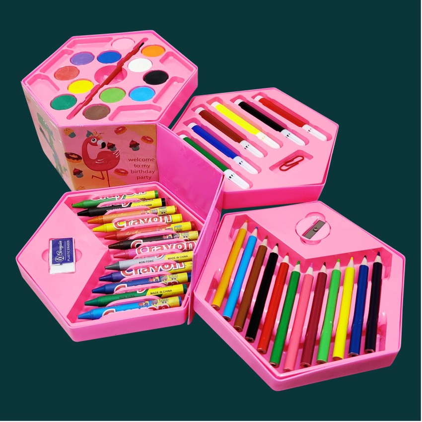 Vellique Little Toys Art Set Colors Box Color Pencil Crayons Water Color  Sketch Pens for Kids Best Birthday Gift  Return Gift Color and Design May  Vary Set of 46 Pieces Online