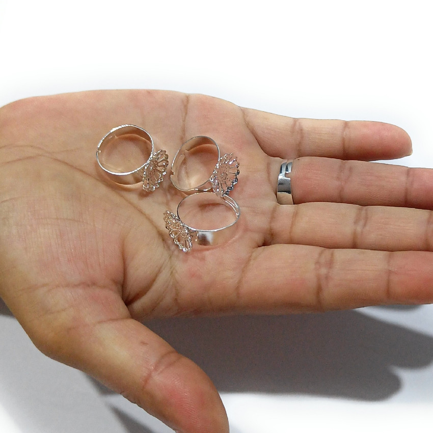 Adjustable ring base for top jewelry making