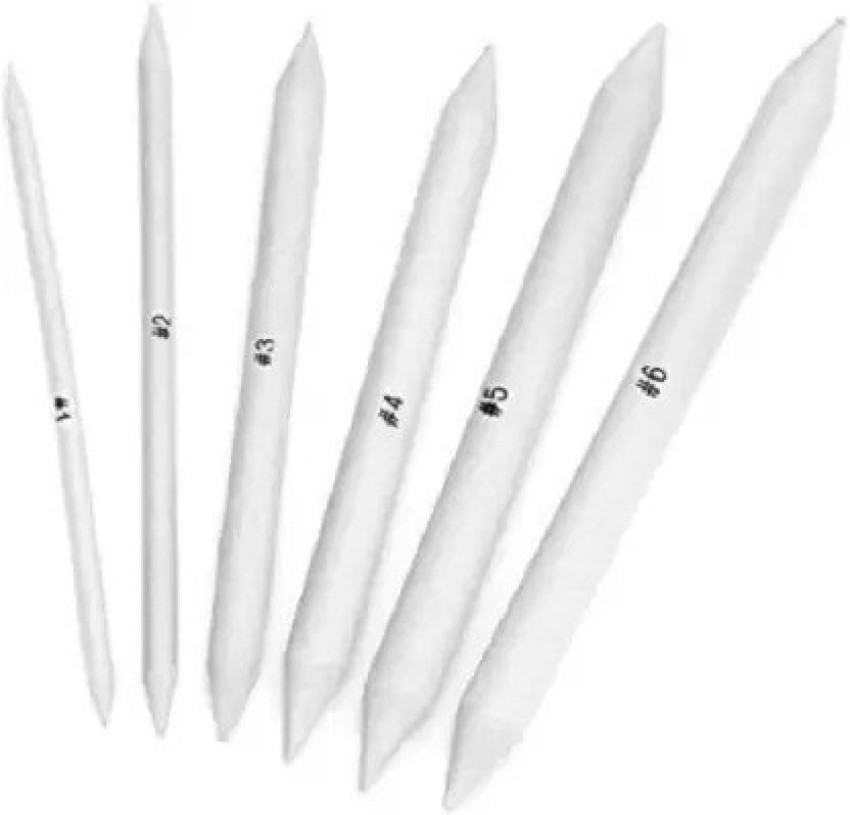 3/6pcs Blending Smudge Stump Stick Tortillon Sketch Art White