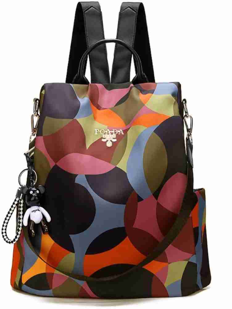 Geometric Pattern Vintage Fashionable Leisure Backpack With Earphone Port