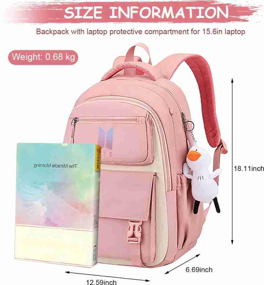 PALAY BTS Bags for Girls School Backpack Kpop BTS Bangtan Boys Casual  Backpack 2 L Backpack White - Price in India