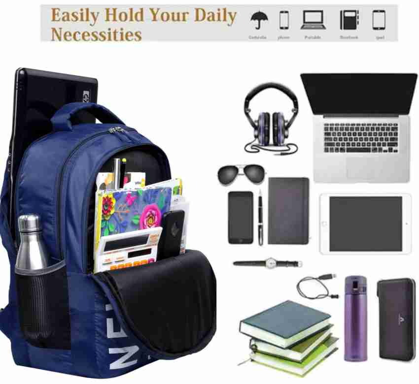 Insulated 2-in-1 Lunch Backpack with Cooler Compartment, Navy Blue