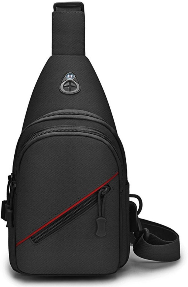 Lightweight Backpack Chest Bag for Men And Women's Crossbody Shoulder Bag  Casual Messenger Bag Traveling Small Size Backpack for Unisex (Black)
