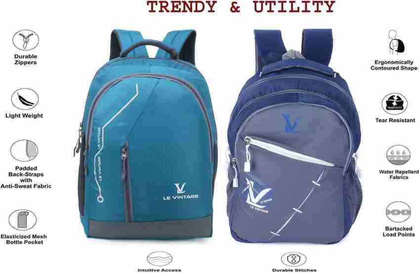 Le Vintage Waterproof School Bag I College Backpack I 15 inch